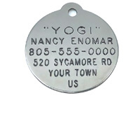stainless steel circular tag